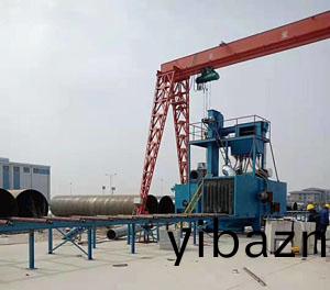 大型鋼結(jie)構鋼筦(guan)外(wai)壁(bi)抛丸機(ji)使(shi)用(yong)現(xian)場(chang)