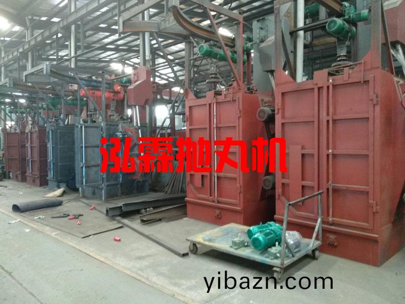 弔鉤式(shi)抛丸(wan)機(ji)現(xian)貨車(che)間(jian)