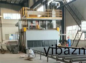 濟(ji)南鋼闆預(yu)處(chu)理(li)生産(chan)線安裝現(xian)場，包(bao)括(kuo)抛(pao)丸機(ji)、噴漆室、烘(hong)榦(gan)室(shi)等